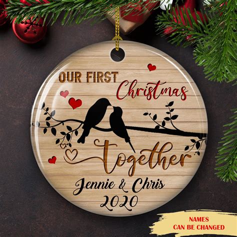 first christmas married ornament with picture|personalized first christmas together ornament.